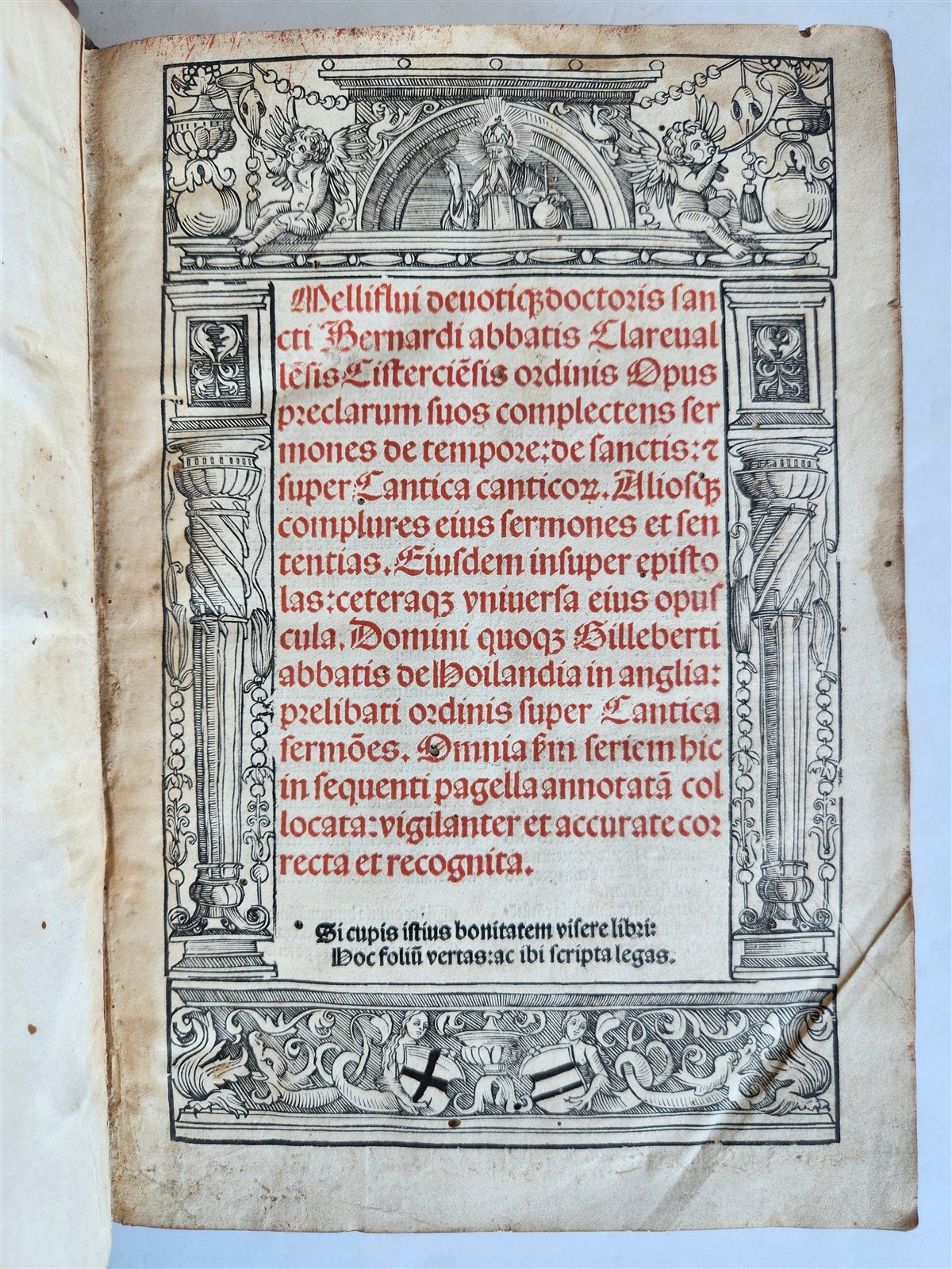 1515 POST-INCUNABULA SERMONS by Bernardus Clarevallensis antique 16th CENTURY