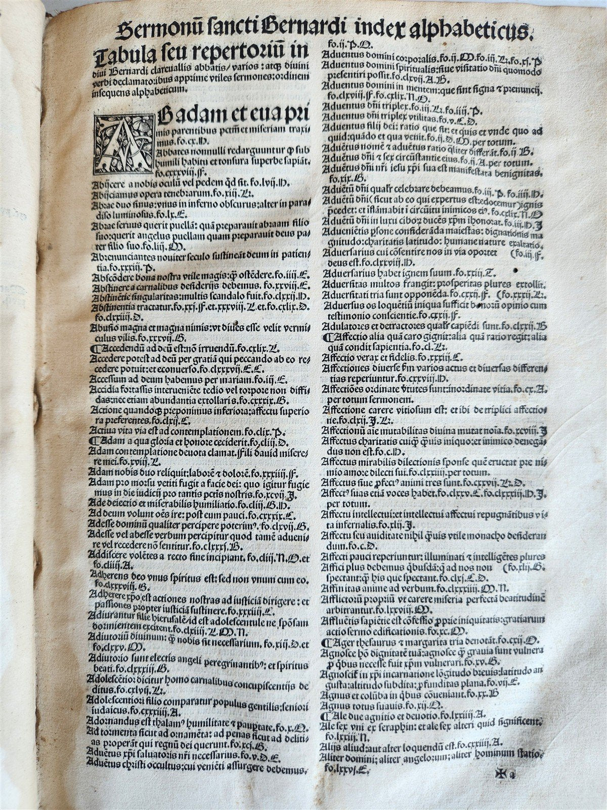 1515 POST-INCUNABULA SERMONS by Bernardus Clarevallensis antique 16th CENTURY