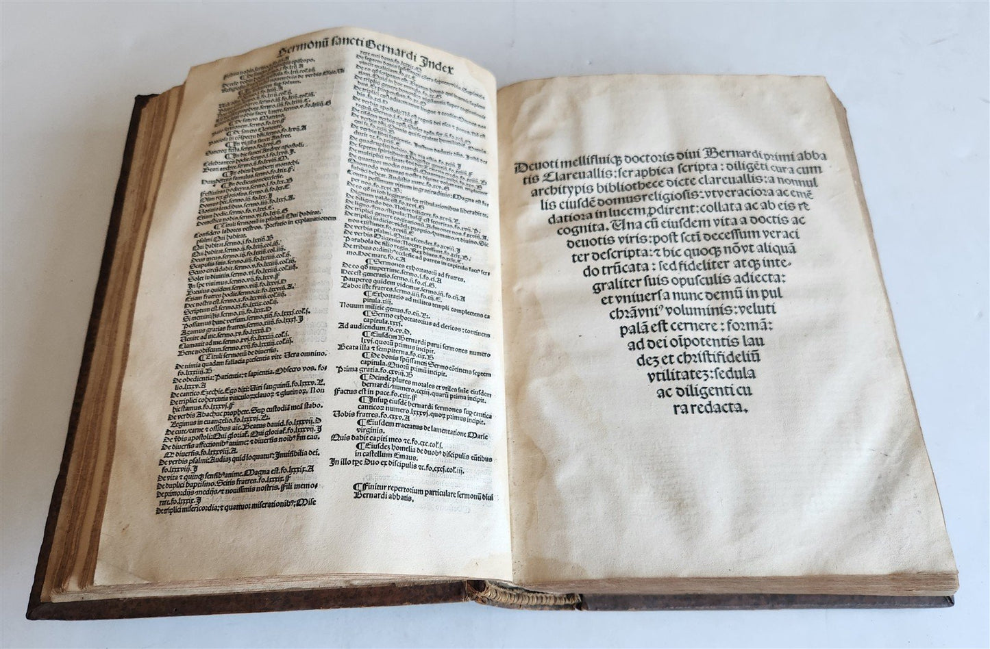 1515 POST-INCUNABULA SERMONS by Bernardus Clarevallensis antique 16th CENTURY
