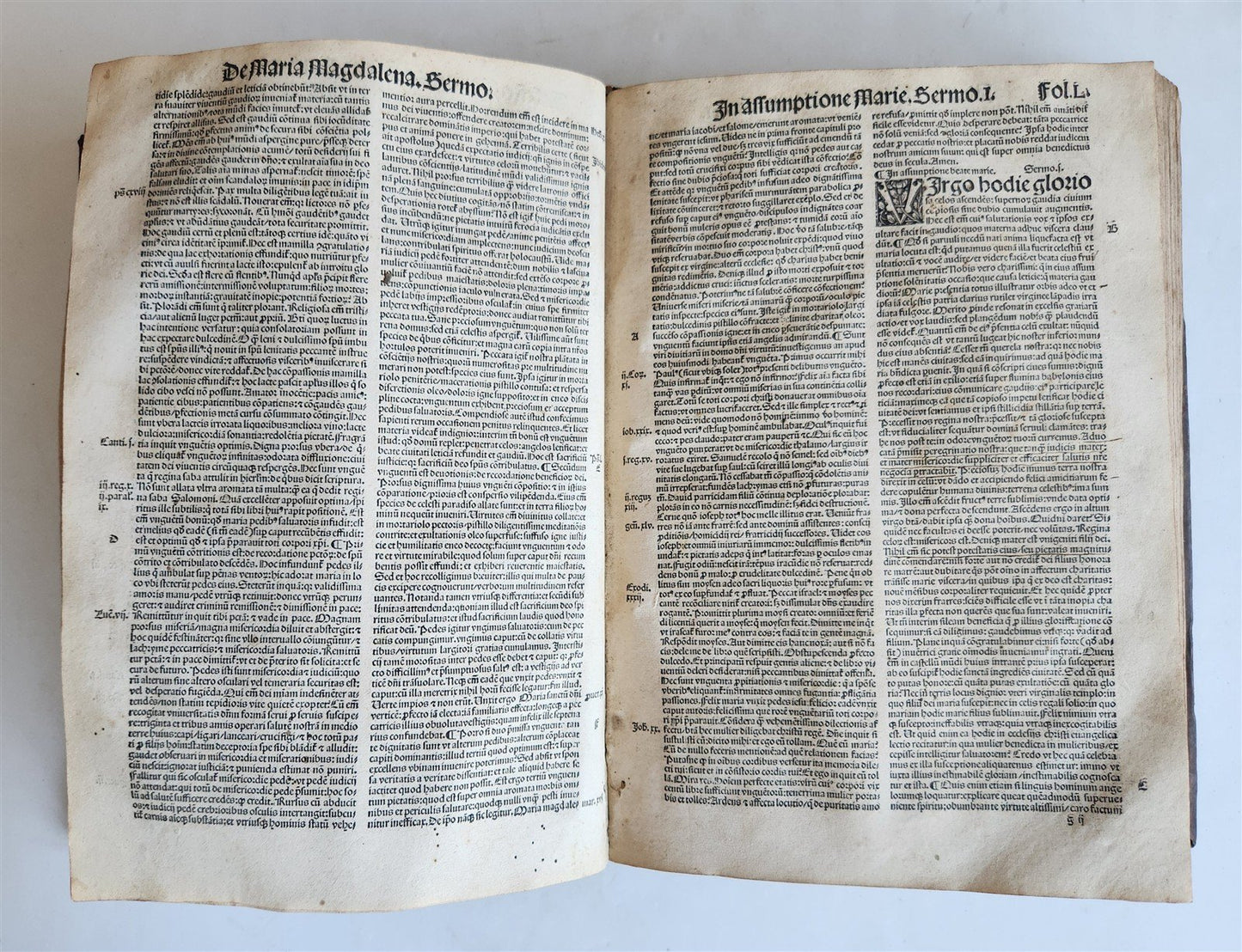 1515 POST-INCUNABULA SERMONS by Bernardus Clarevallensis antique 16th CENTURY