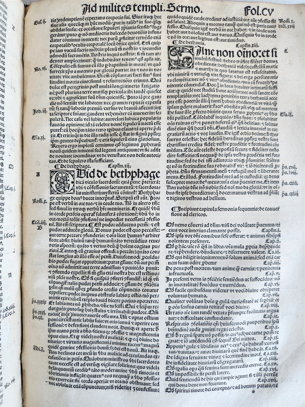 1515 POST-INCUNABULA SERMONS by Bernardus Clarevallensis antique 16th CENTURY
