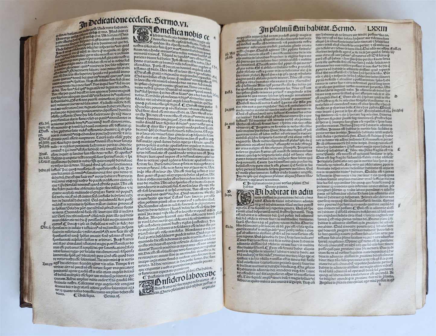 1515 POST-INCUNABULA SERMONS by Bernardus Clarevallensis antique 16th CENTURY