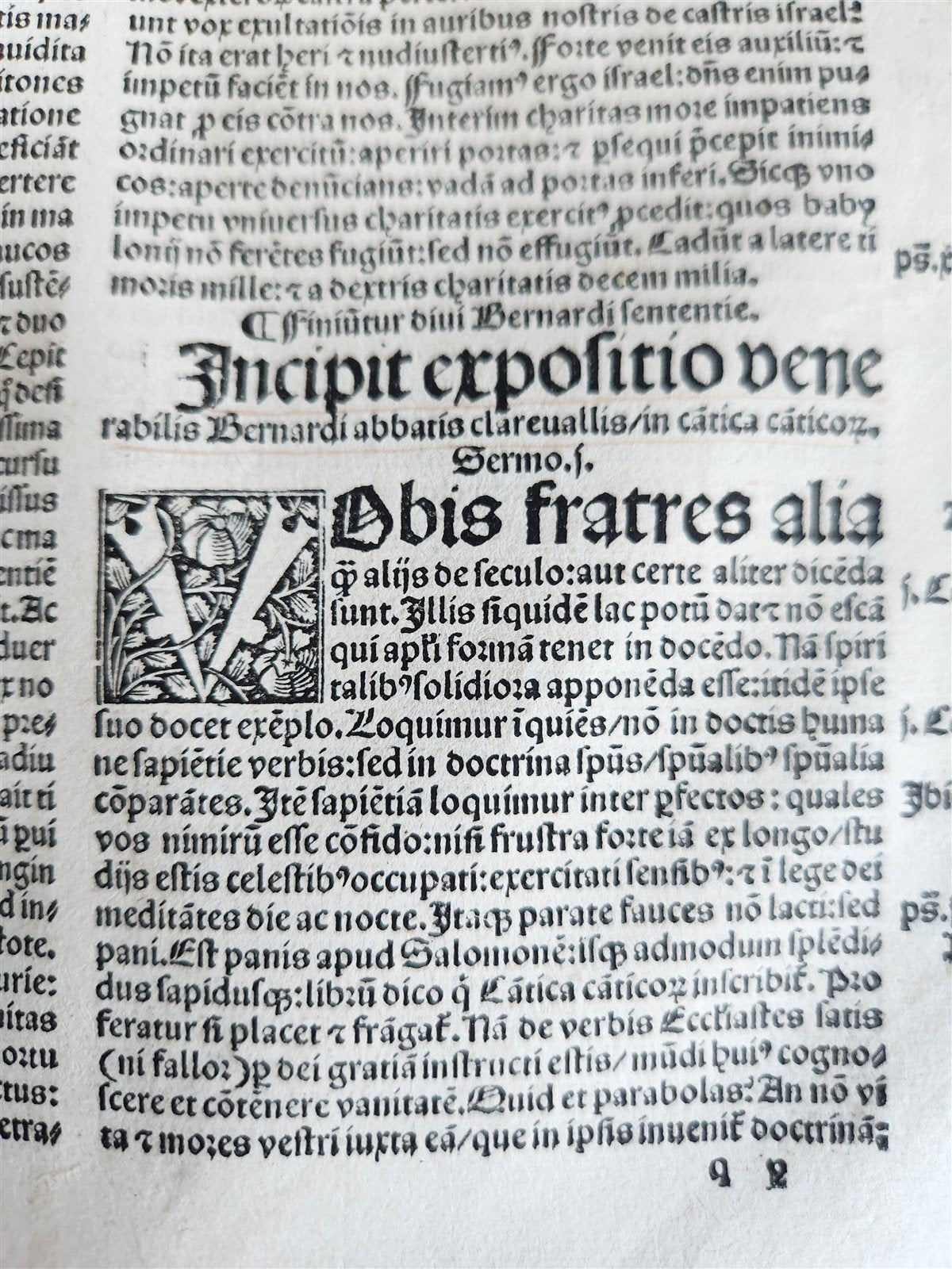 1515 POST-INCUNABULA SERMONS by Bernardus Clarevallensis antique 16th CENTURY