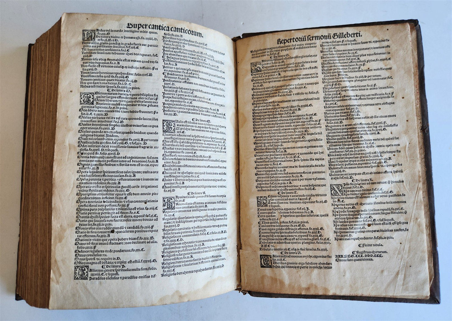 1515 POST-INCUNABULA SERMONS by Bernardus Clarevallensis antique 16th CENTURY