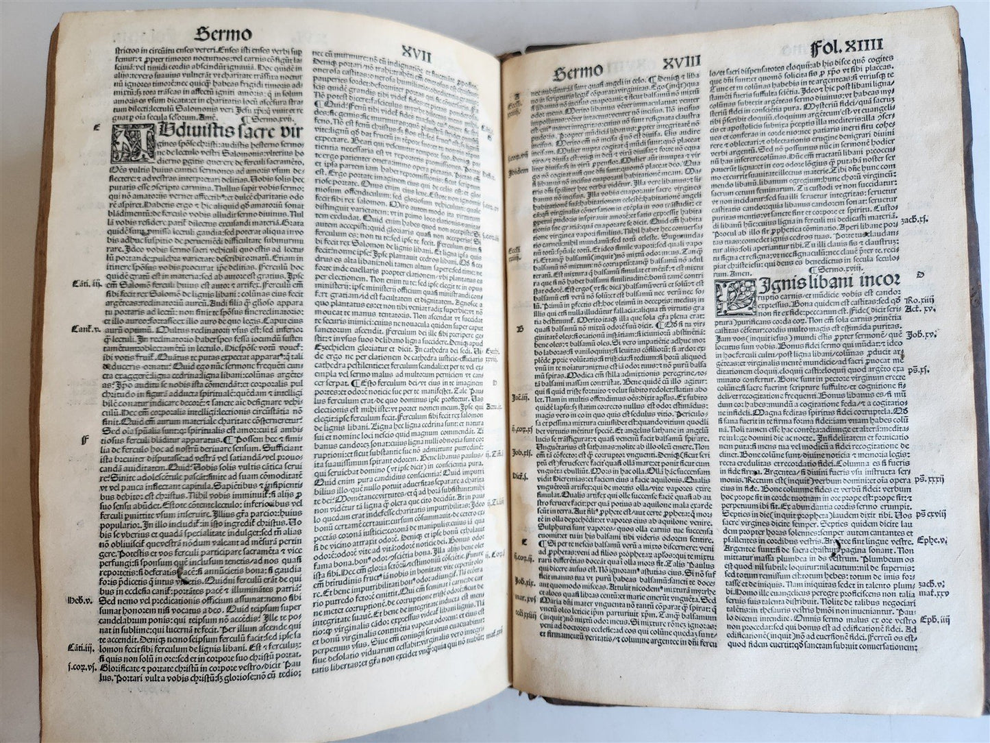 1515 POST-INCUNABULA SERMONS by Bernardus Clarevallensis antique 16th CENTURY