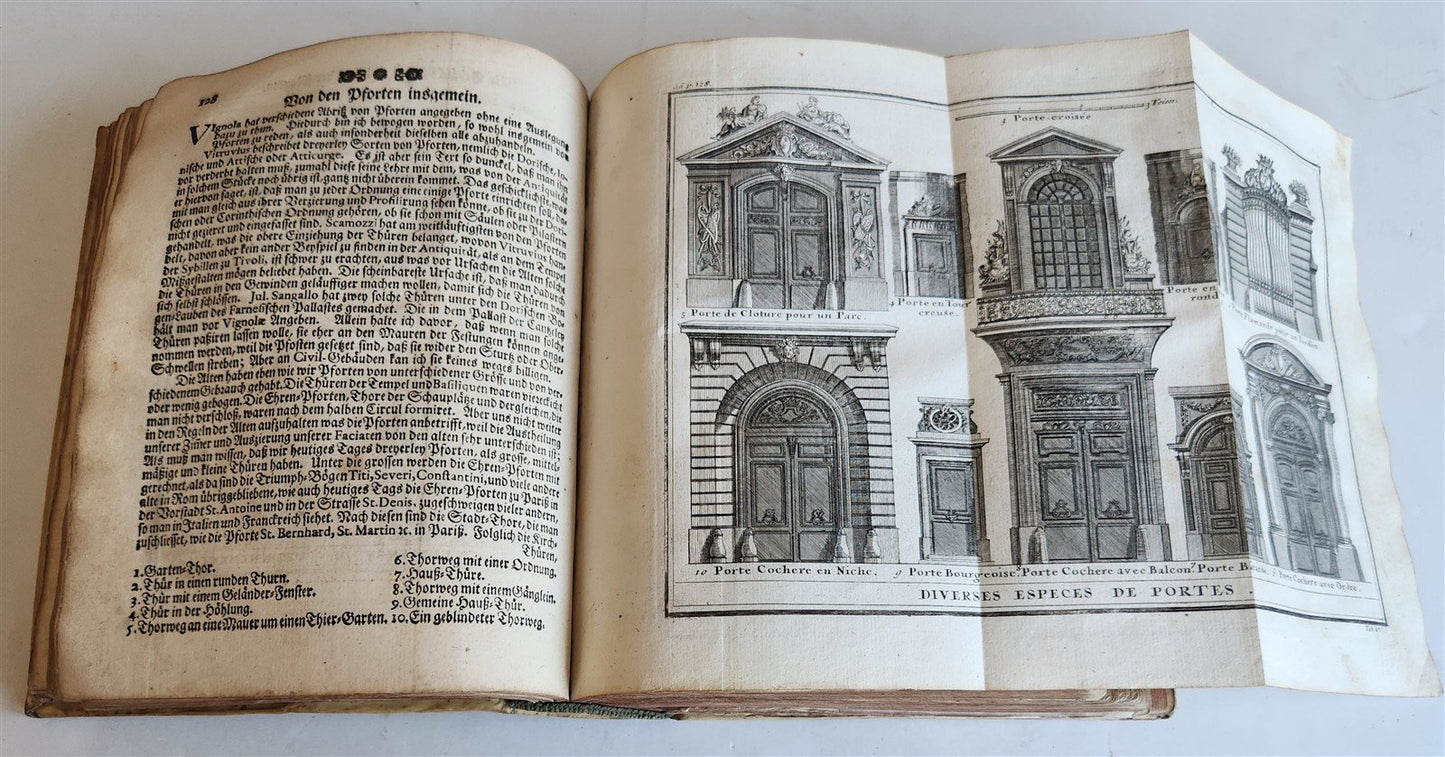 1747 ARCHITECTURE FULLY ILLUSTRATED by d'AVILER antique VIGNOLA MICHELANGELO