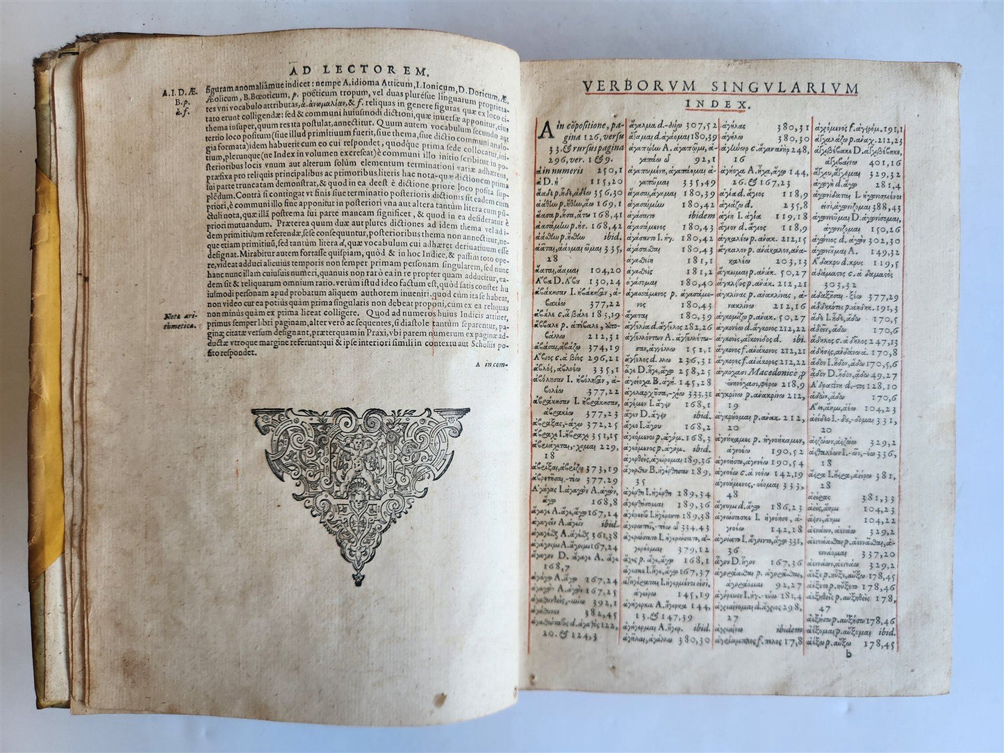 1580 GREEK LANGUAGE TREATISE VELLUM BINDING antique 16th CENTURY