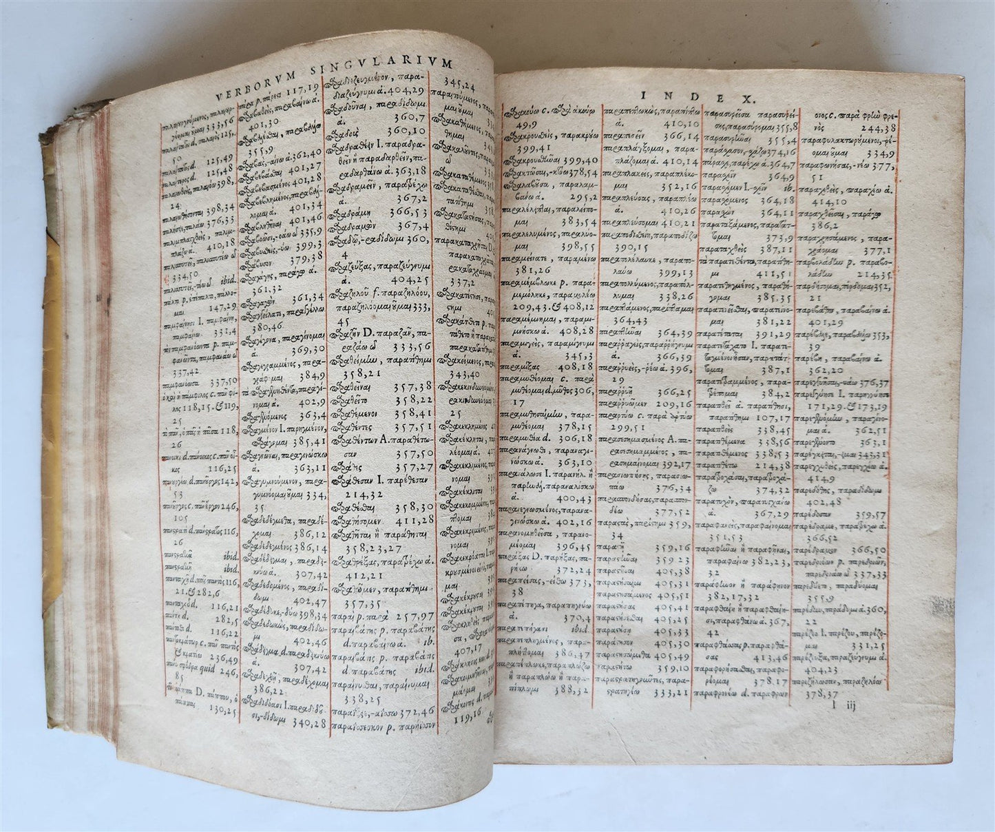 1580 GREEK LANGUAGE TREATISE VELLUM BINDING antique 16th CENTURY