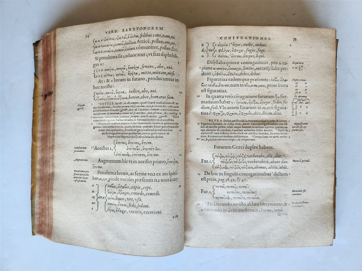1580 GREEK LANGUAGE TREATISE VELLUM BINDING antique 16th CENTURY