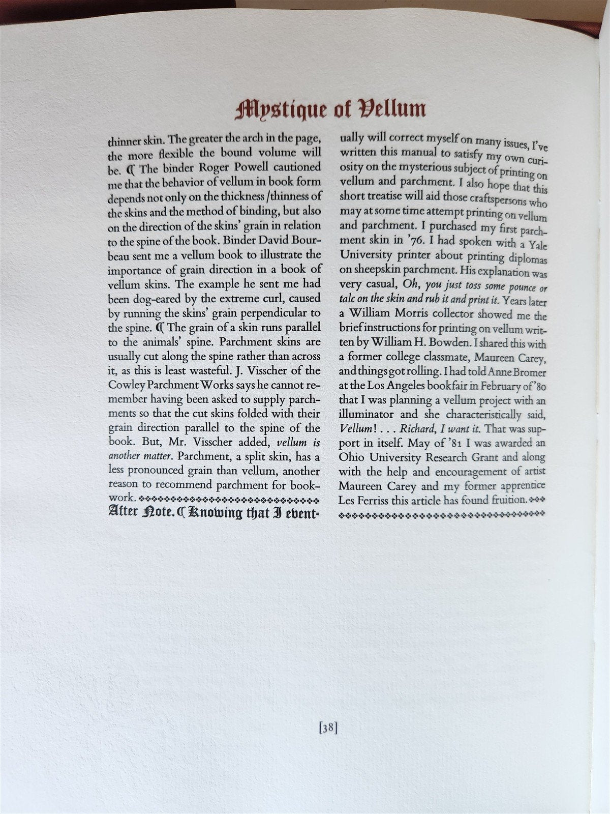 1984 Mystique of Vellum LIMITED EDITION NUMBERED COPY