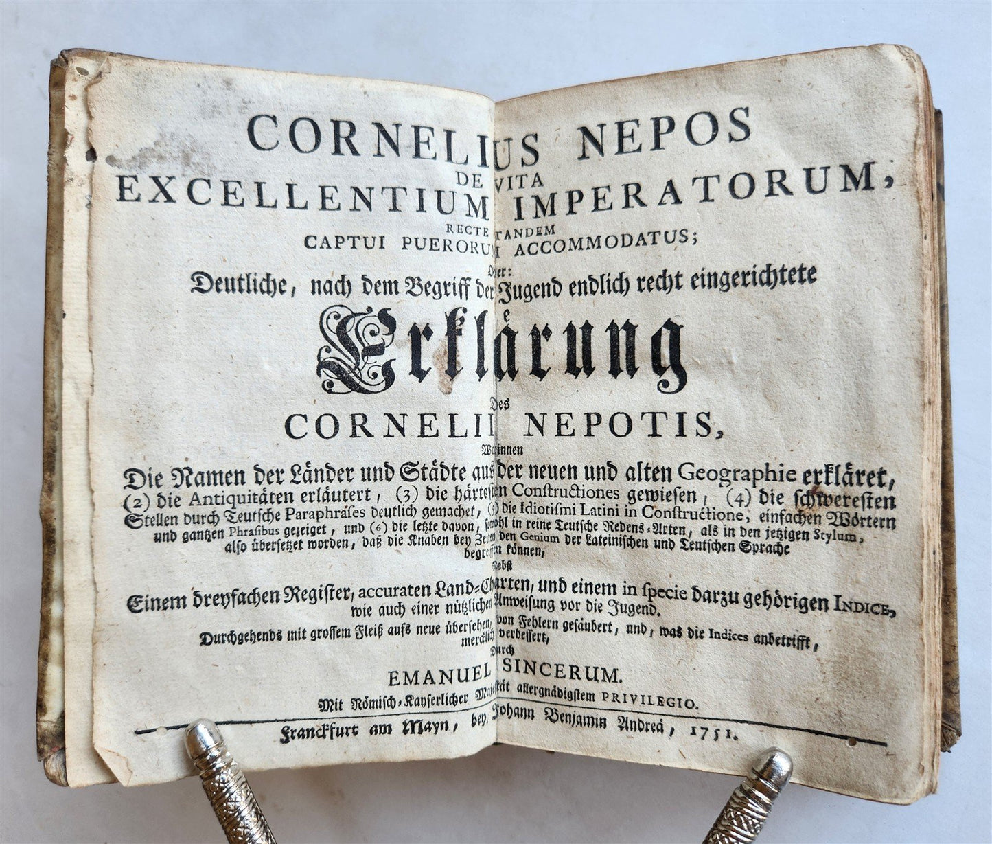 1751 De vita excellentium imperatorum by C. NEPOS antique ILLUSTRATED w/ MAPS