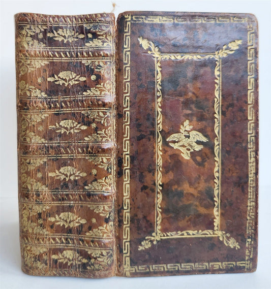 1733 BIBLE in FRENCH Old and New Testament DECORATIVE BINDING antique