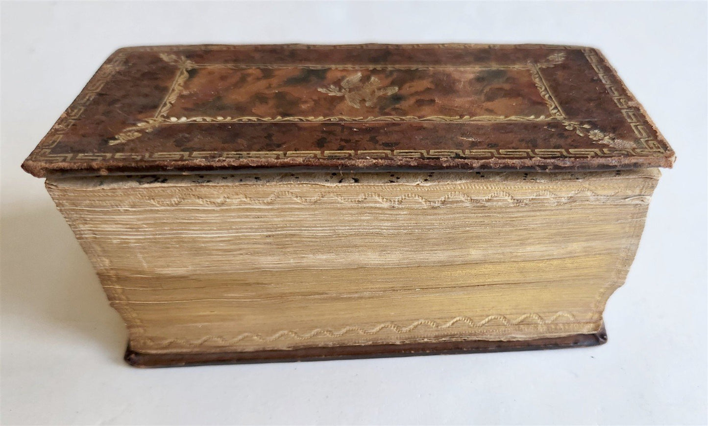 1733 BIBLE in FRENCH Old and New Testament DECORATIVE BINDING antique