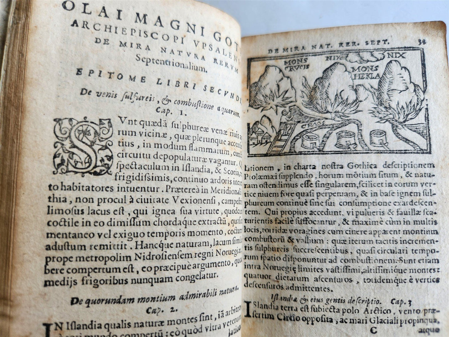 1557 DESCRIPTION of NORTHERN PEOPLE by O. MAGNUS antique ILLUSTRATED SCANDINAVIA