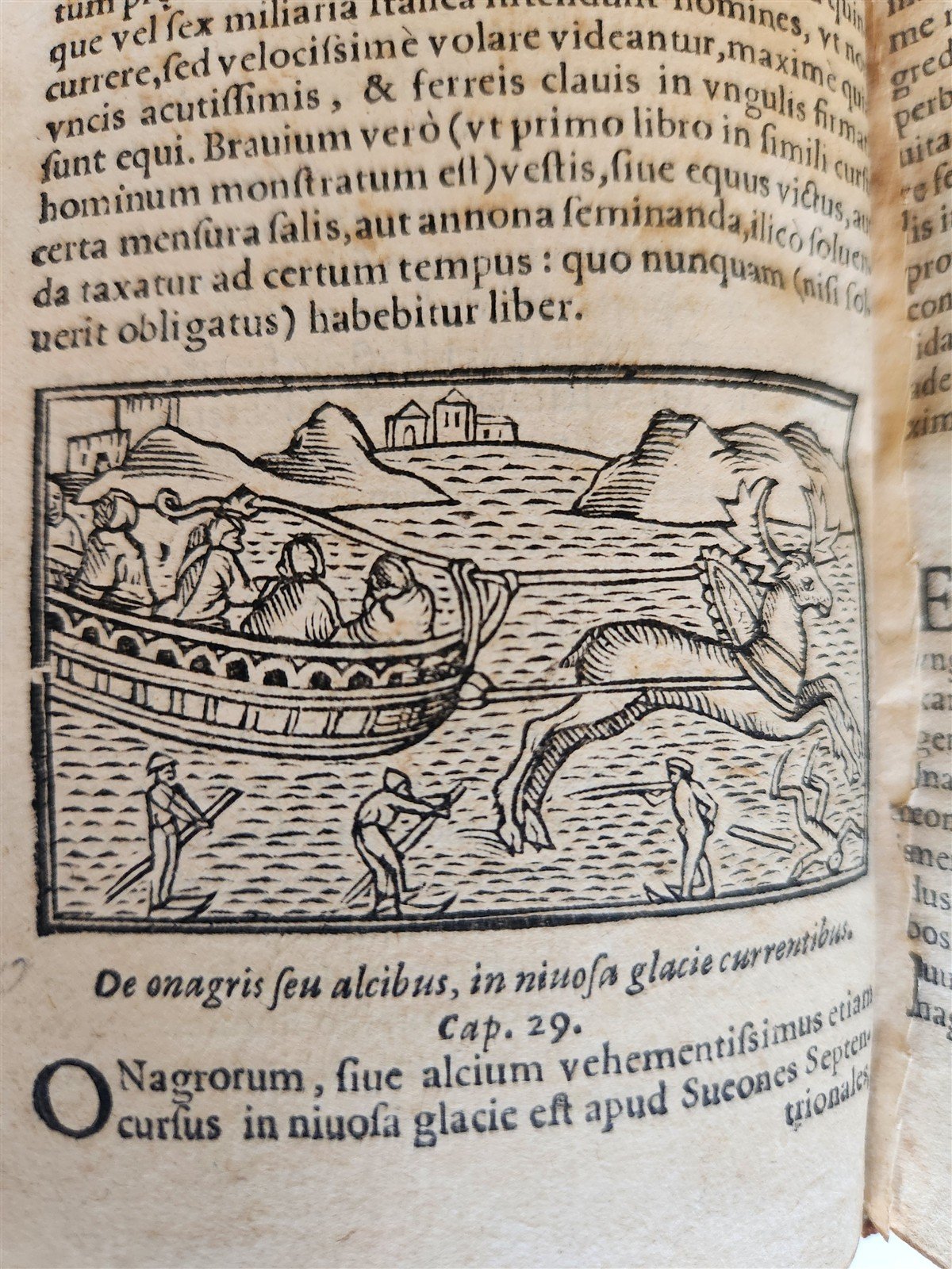1557 DESCRIPTION of NORTHERN PEOPLE by O. MAGNUS antique ILLUSTRATED SCANDINAVIA