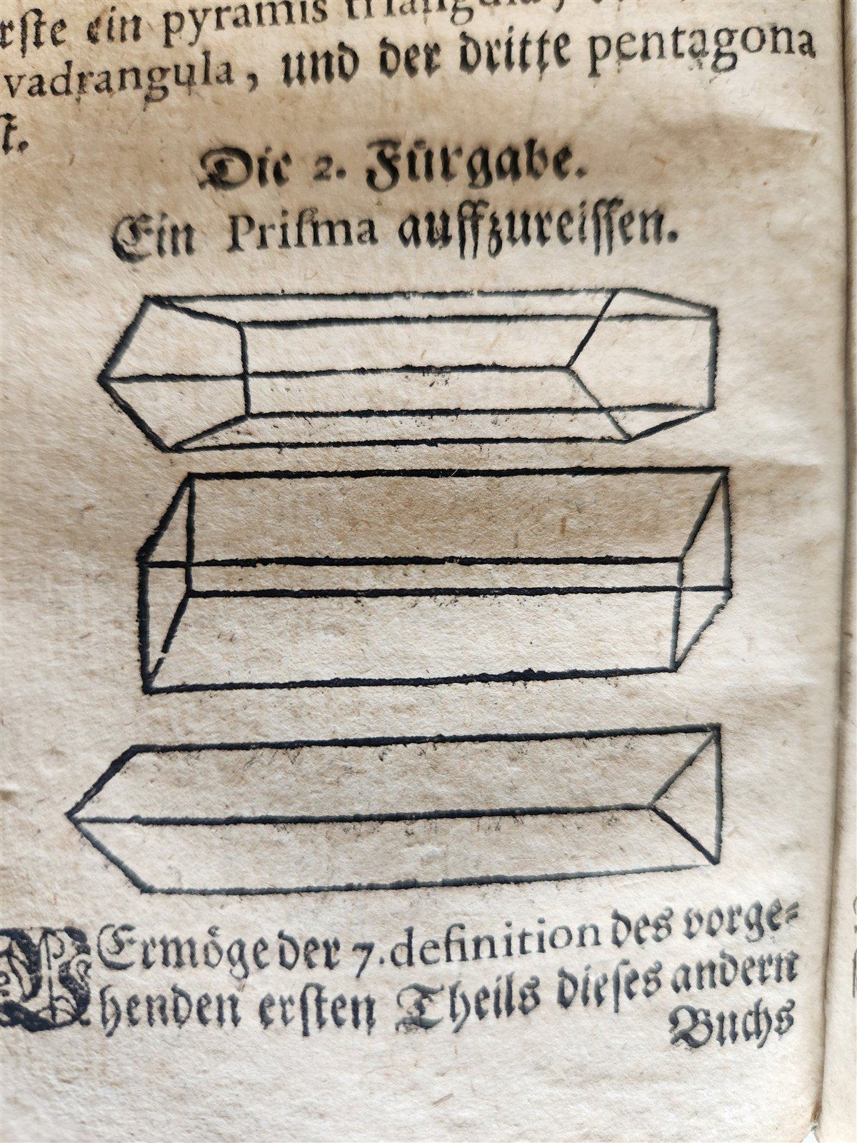 1712 GEOMETRY ILLUSTRATED antique in GERMAN vellum bound