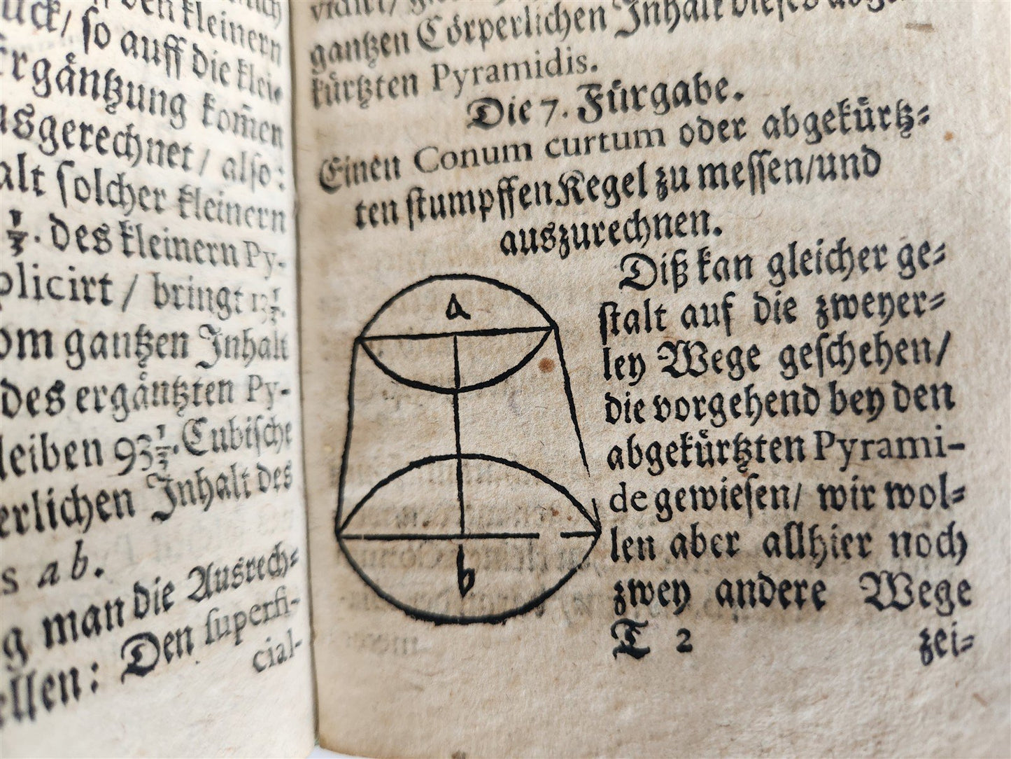 1712 GEOMETRY ILLUSTRATED antique in GERMAN vellum bound
