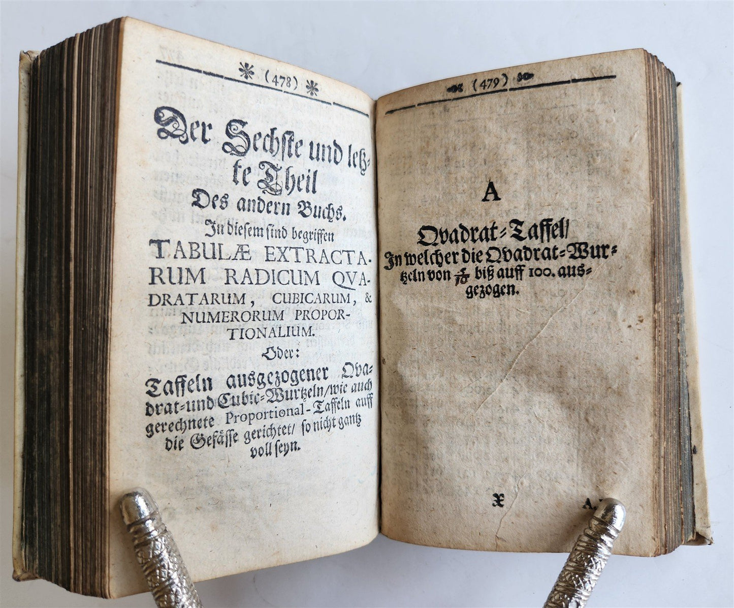 1712 GEOMETRY ILLUSTRATED antique in GERMAN vellum bound