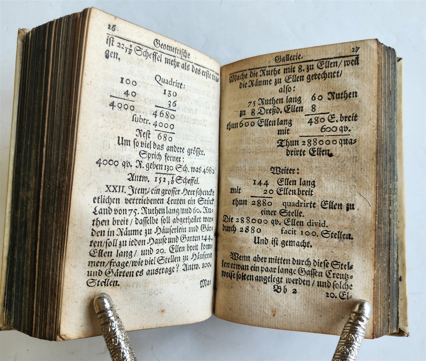 1712 GEOMETRY ILLUSTRATED antique in GERMAN vellum bound