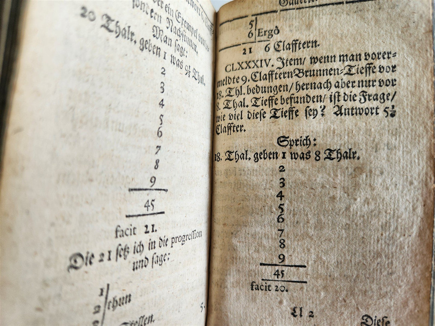1712 GEOMETRY ILLUSTRATED antique in GERMAN vellum bound
