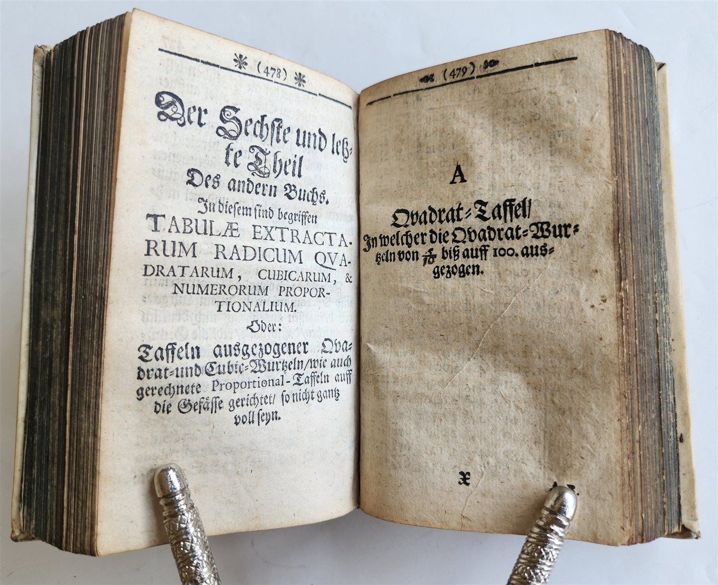 1712 GEOMETRY ILLUSTRATED antique in GERMAN vellum bound