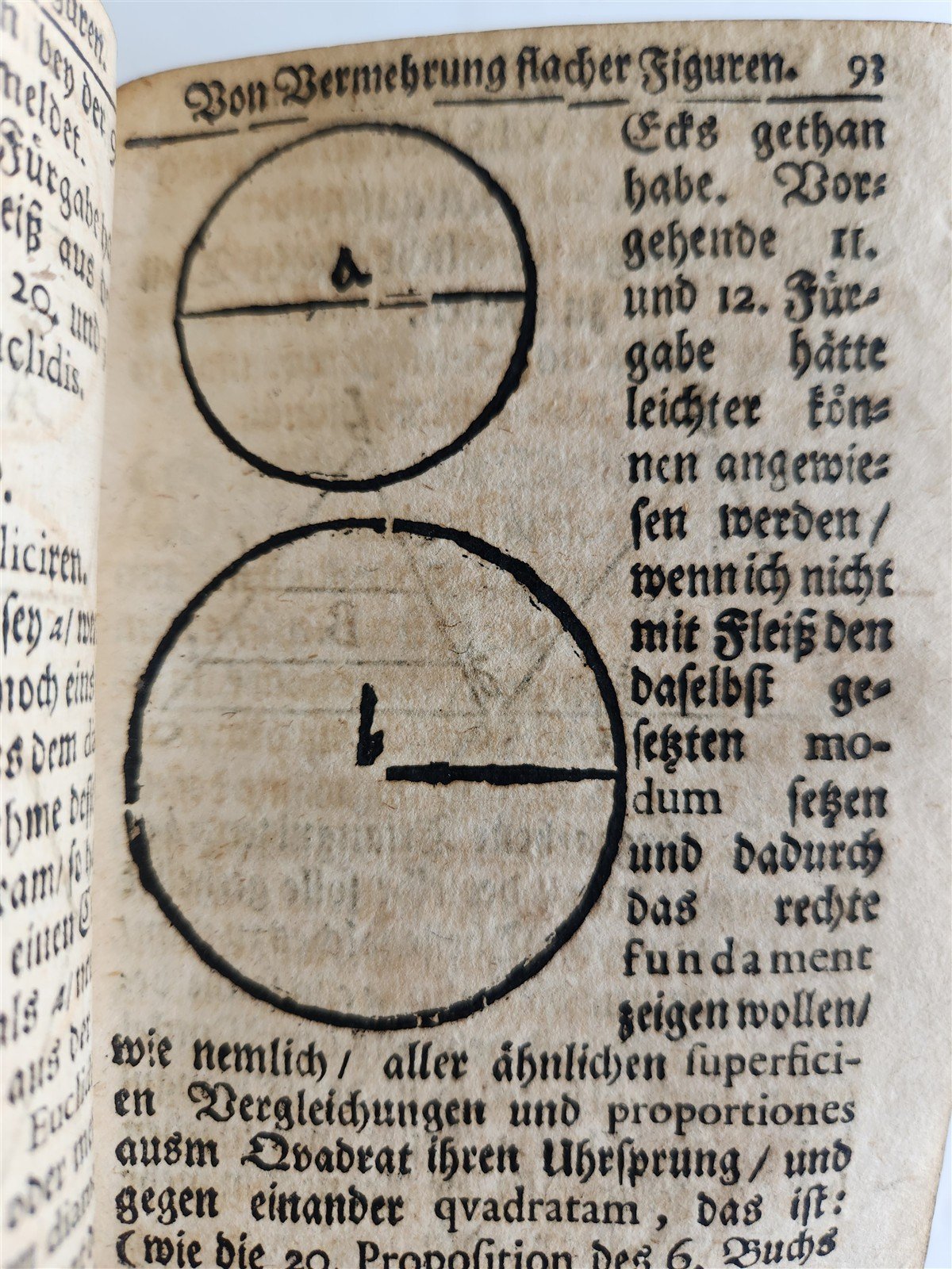 1712 GEOMETRY ILLUSTRATED antique in GERMAN vellum bound