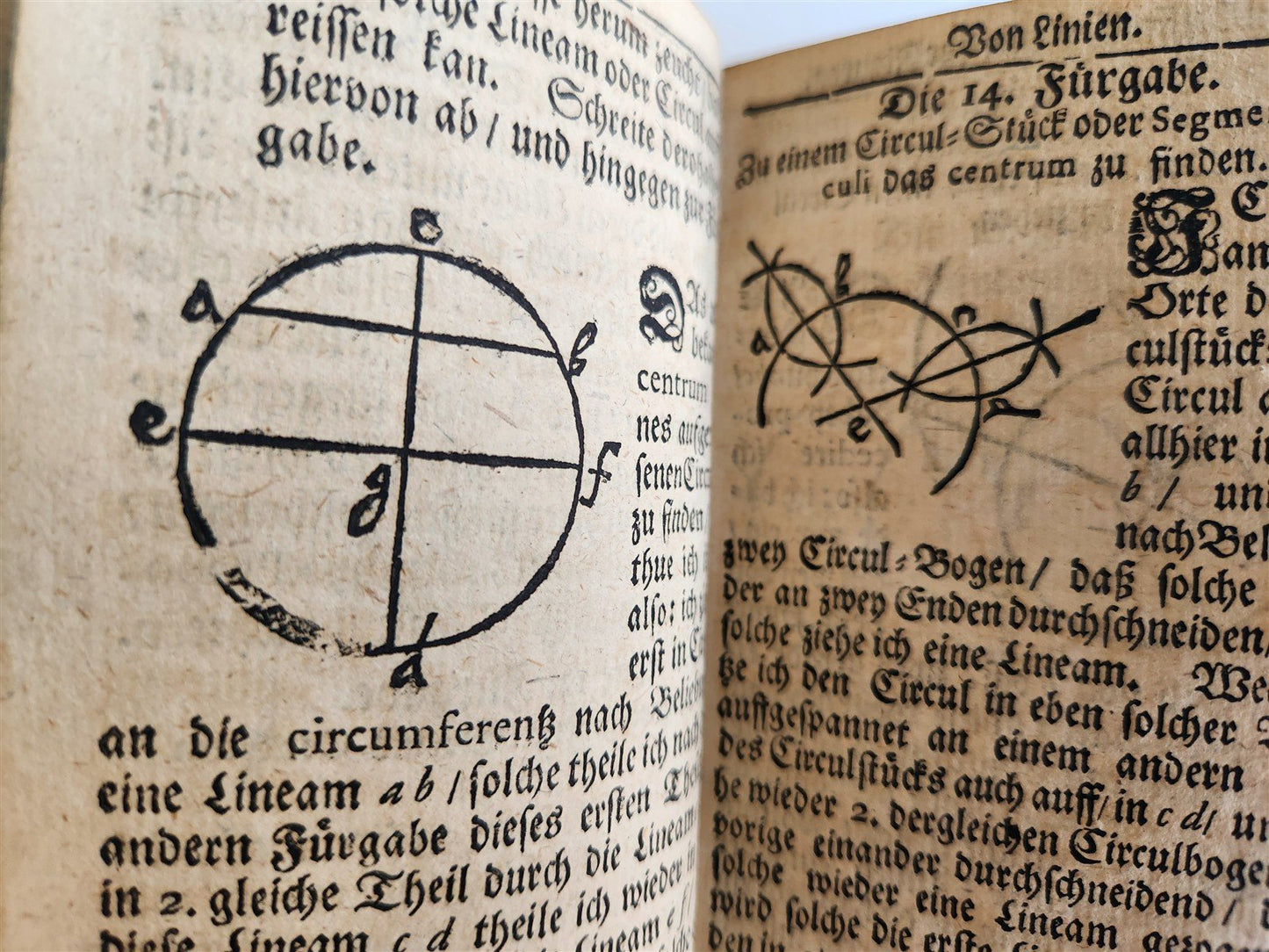 1712 GEOMETRY ILLUSTRATED antique in GERMAN vellum bound