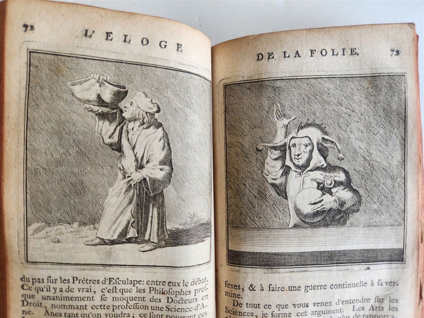 1731 ILLUSTRATED IN PRAISE of FOLLY by Erasmus of Rotterdam antique