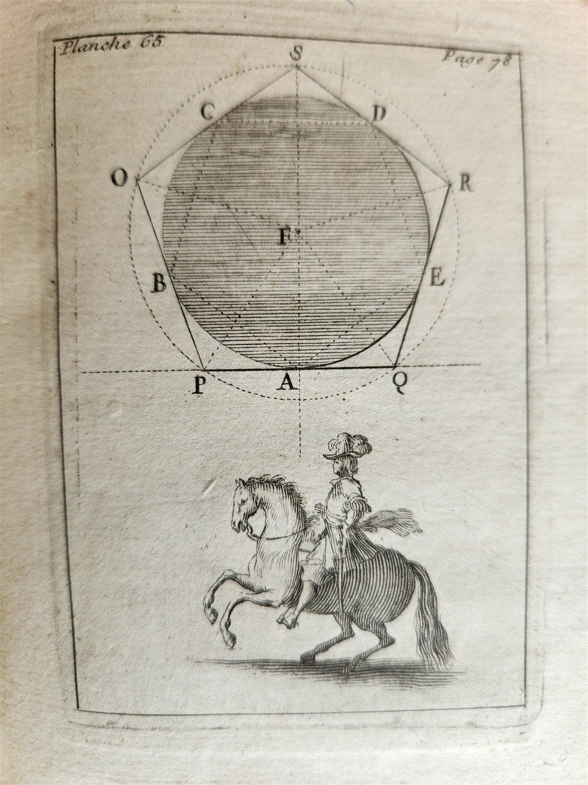 1716 GEOMETRY by LE CLERC antique ILLUSTRATED w/ 45 ENGRAVINGS