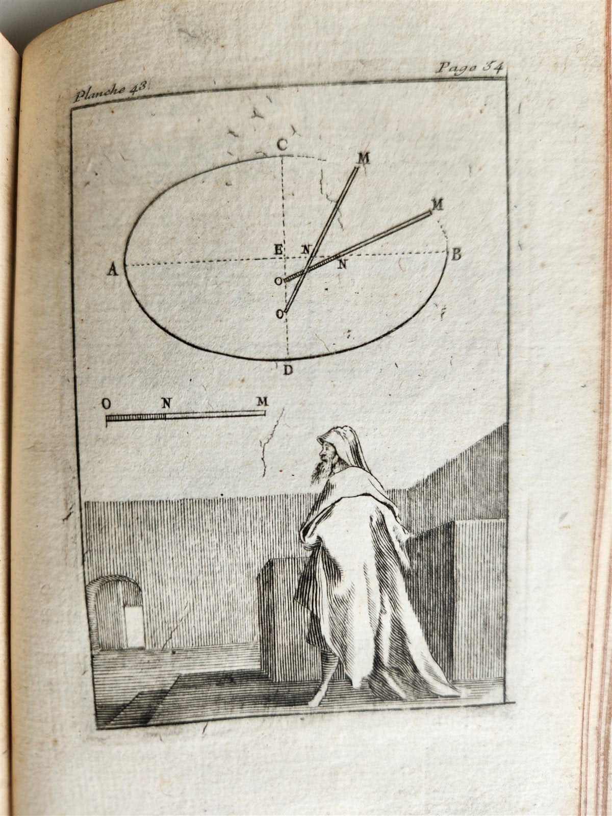 1716 GEOMETRY by LE CLERC antique ILLUSTRATED w/ 45 ENGRAVINGS