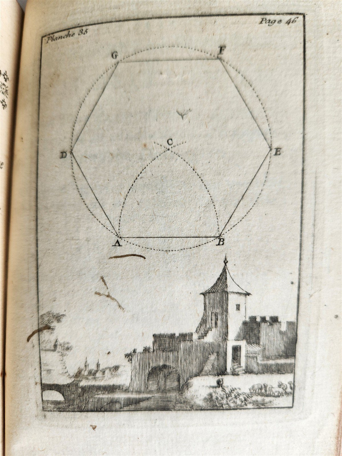 1716 GEOMETRY by LE CLERC antique ILLUSTRATED w/ 45 ENGRAVINGS