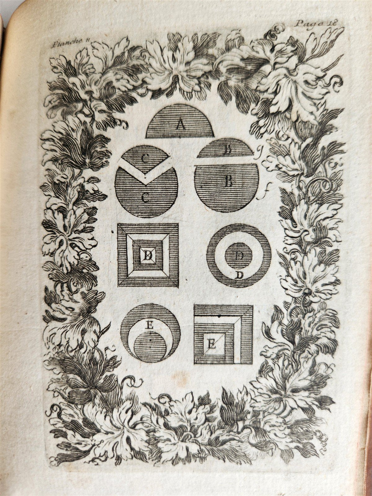 1716 GEOMETRY by LE CLERC antique ILLUSTRATED w/ 45 ENGRAVINGS