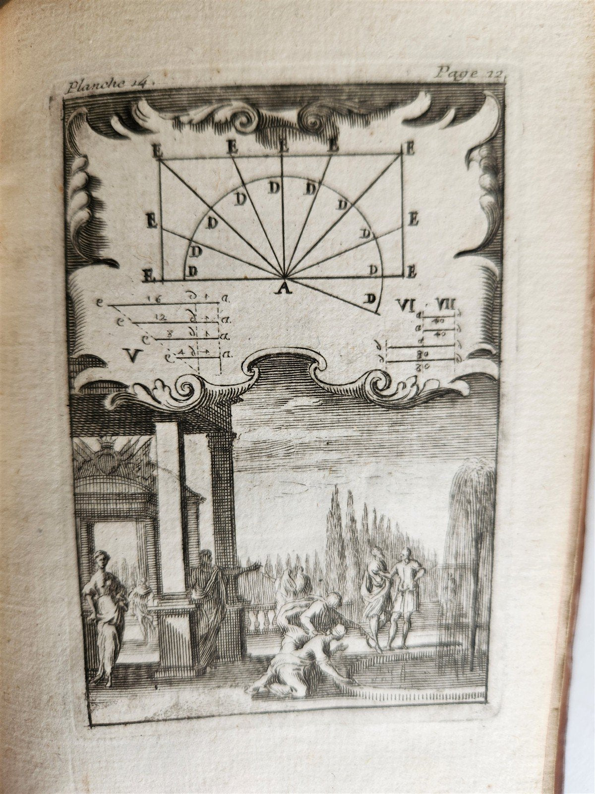 1716 GEOMETRY by LE CLERC antique ILLUSTRATED w/ 45 ENGRAVINGS