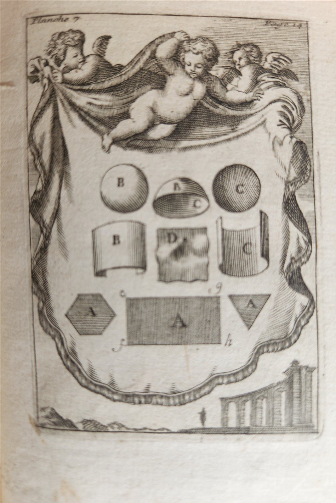 1716 GEOMETRY by LE CLERC antique ILLUSTRATED w/ 45 ENGRAVINGS
