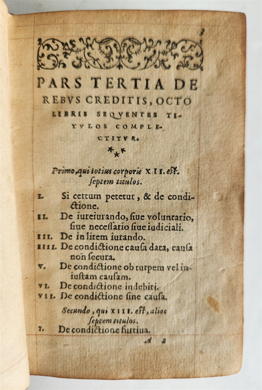 1581 LAW BOOK DIGESTORUM Corpus iuris civilis antique HERALDIC BINDING