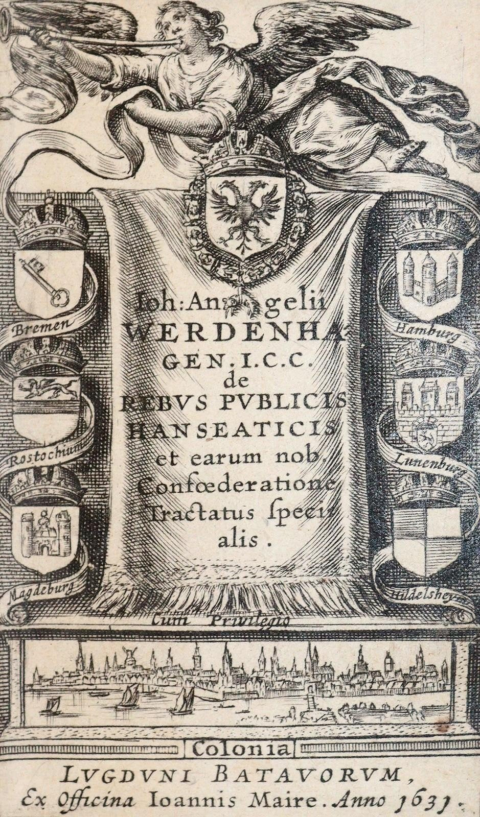 1631 GERMAN HISTORY antique STUNNING VELLUM BINDING Hanseatic cities Cologne