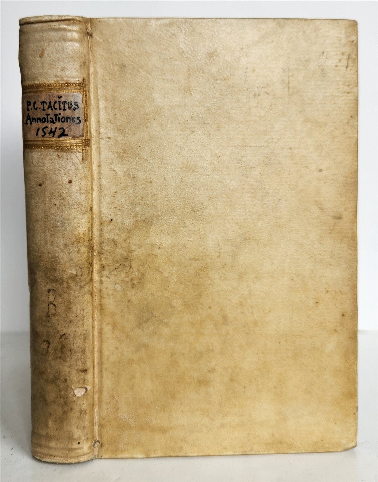 1542 CORNELIUS TACITUS ANNOTATIONS antique VELLUM BINDING 16th CENTURY Gryphius