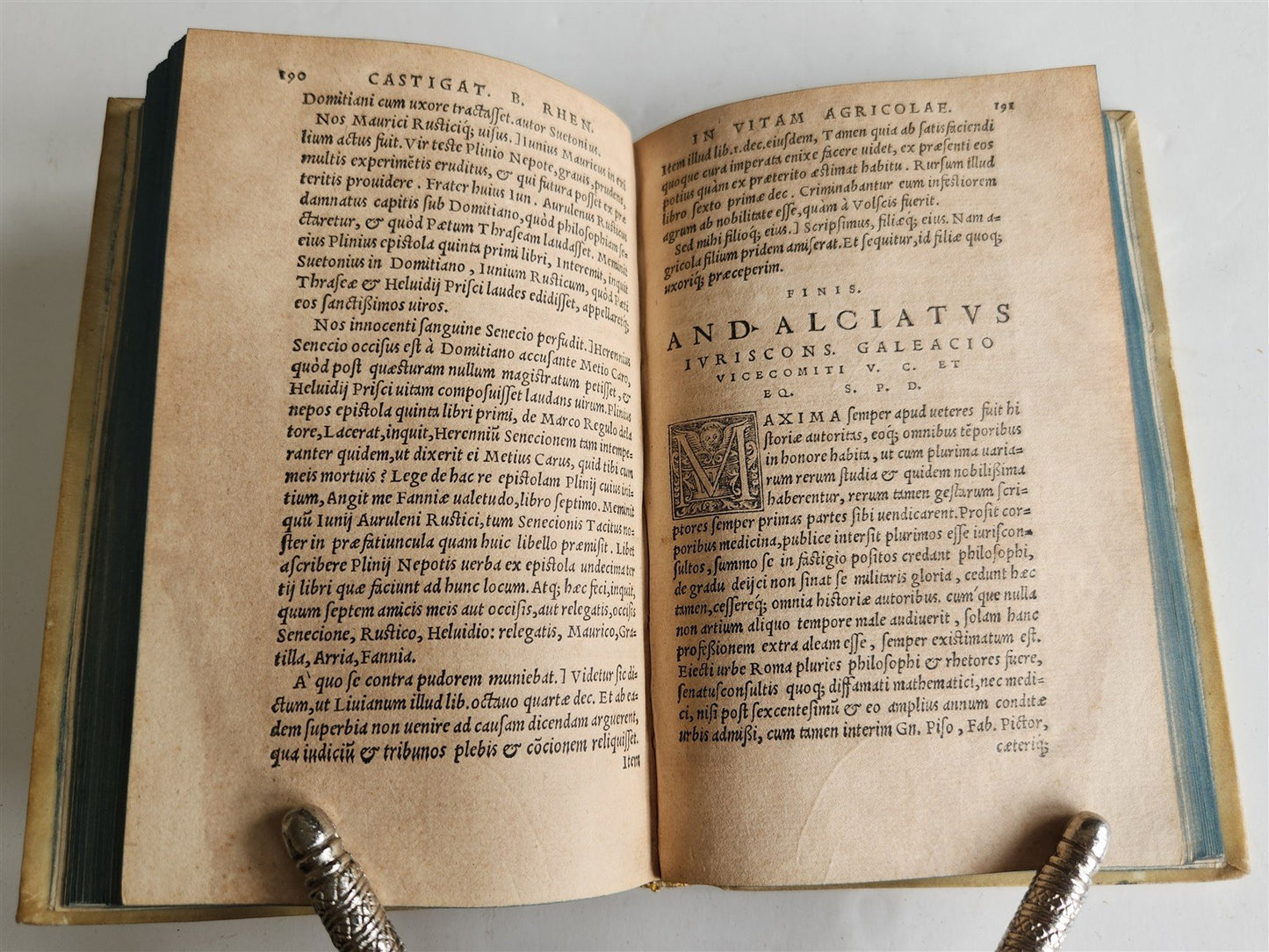 1542 CORNELIUS TACITUS ANNOTATIONS antique VELLUM BINDING 16th CENTURY Gryphius