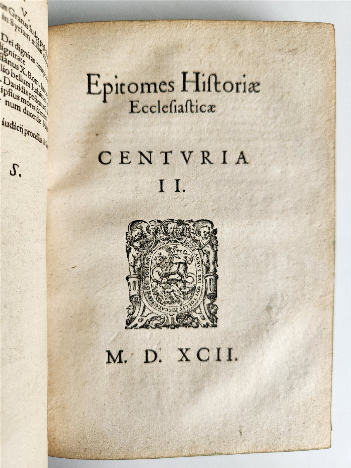 1592 ECCLESIASTICAL HISTORY by LUCAS OSIANDER antique DATED VELLUM BINDING