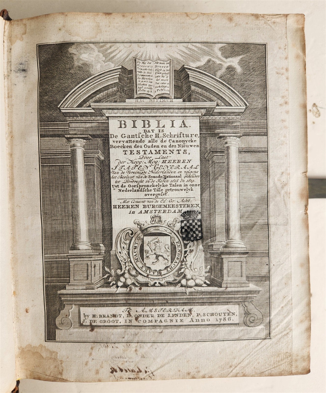1786 BIBLE in DUTCH antique OLD & NEW TESTAMENT