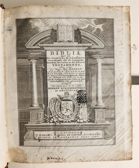 1786 BIBLE in DUTCH antique OLD & NEW TESTAMENT
