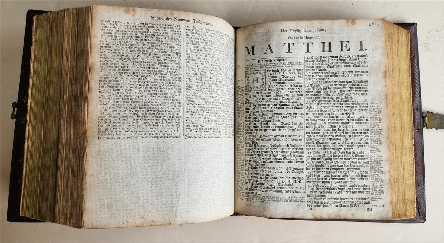 1786 BIBLE in DUTCH antique OLD & NEW TESTAMENT