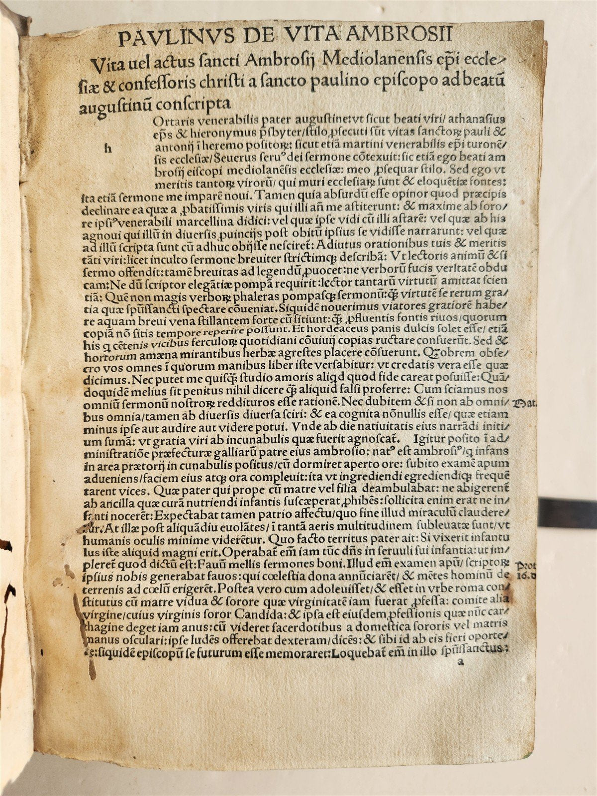 1506 POST-INCUNABULA ST.AMBROSE of MILAN antique OMNIA OPERA v. I