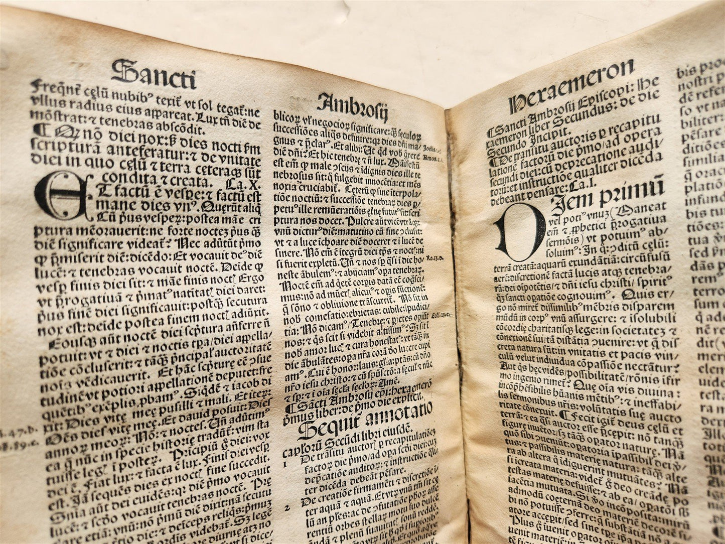 1506 POST-INCUNABULA ST.AMBROSE of MILAN antique OMNIA OPERA v. I