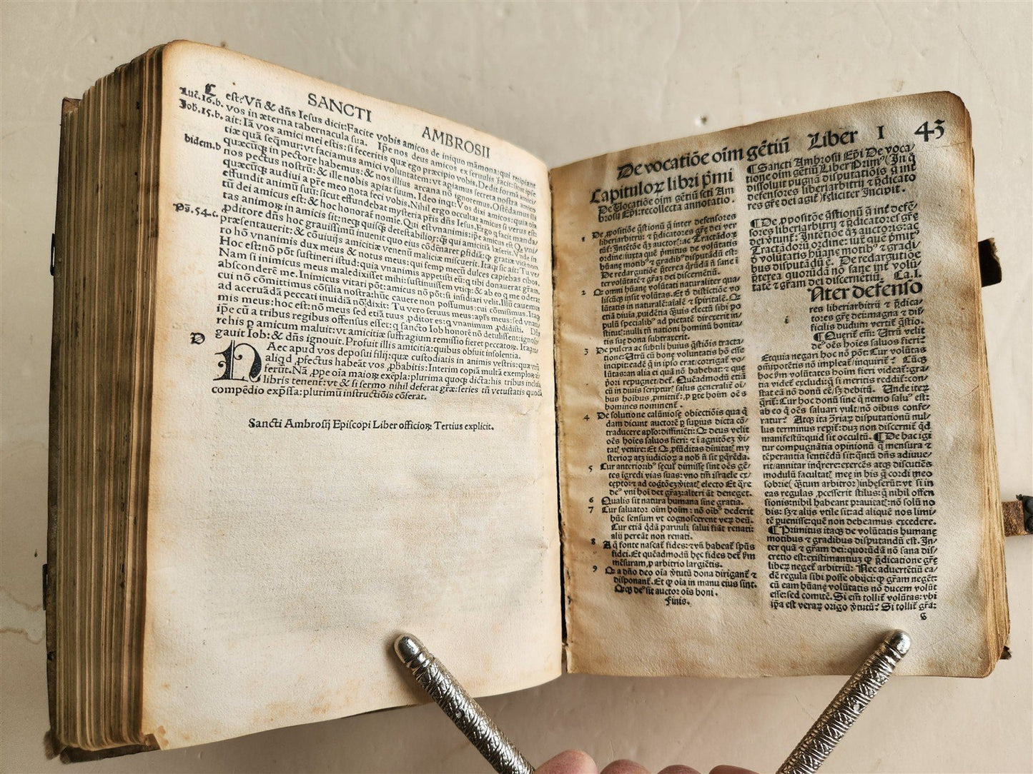 1506 POST-INCUNABULA ST.AMBROSE of MILAN antique OMNIA OPERA v. I