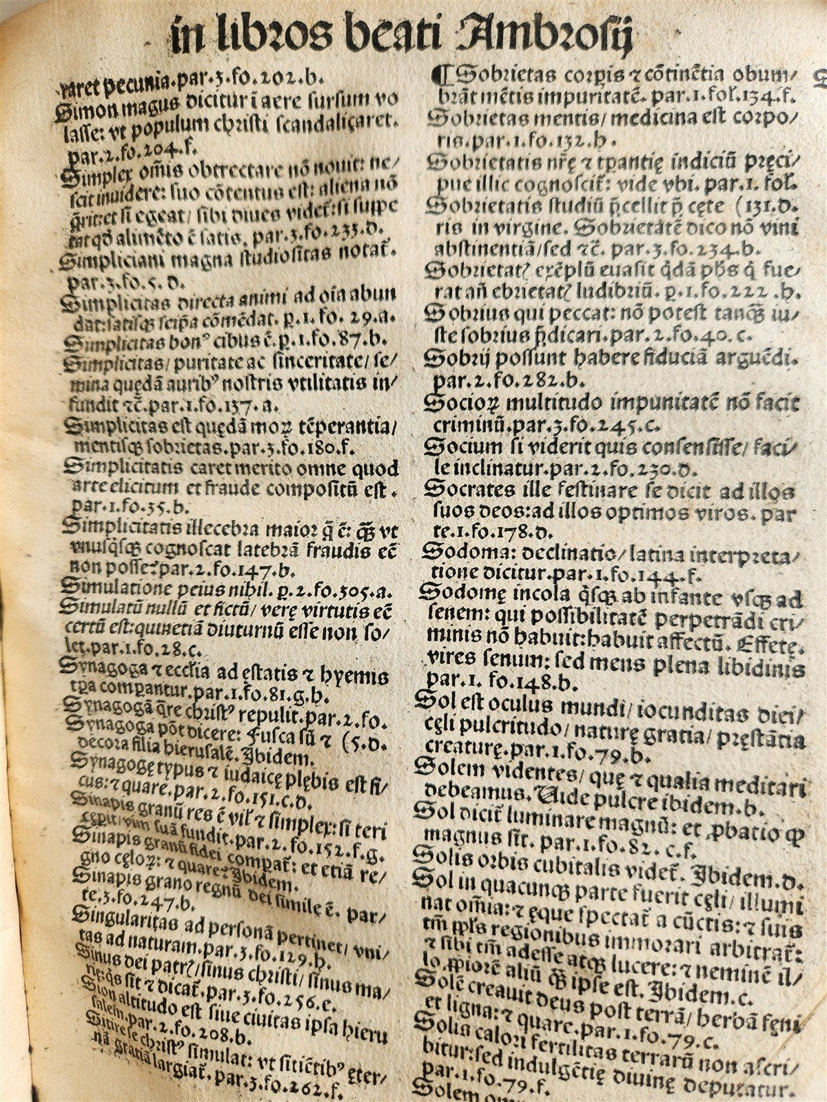 1506 POST-INCUNABULA ST.AMBROSE of MILAN antique OMNIA OPERA v. I