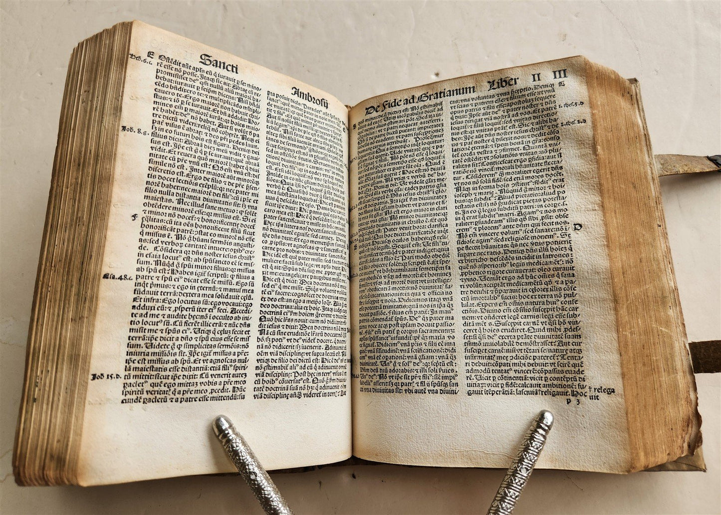 1506 POST-INCUNABULA ST.AMBROSE of MILAN antique OMNIA OPERA v. III