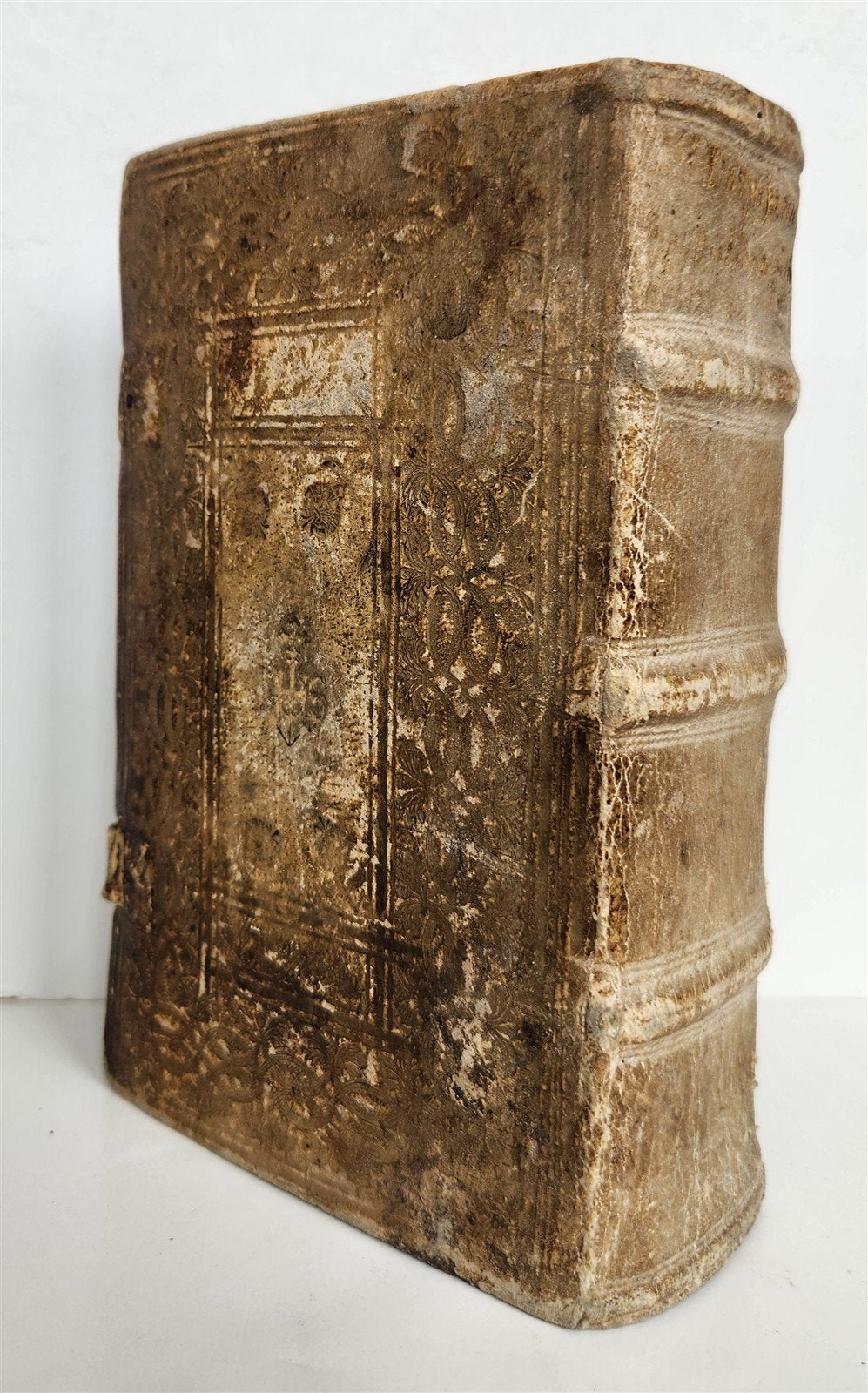 1653 LATIN GERMAN DICTIONARY antique PIGSKIN BINDING