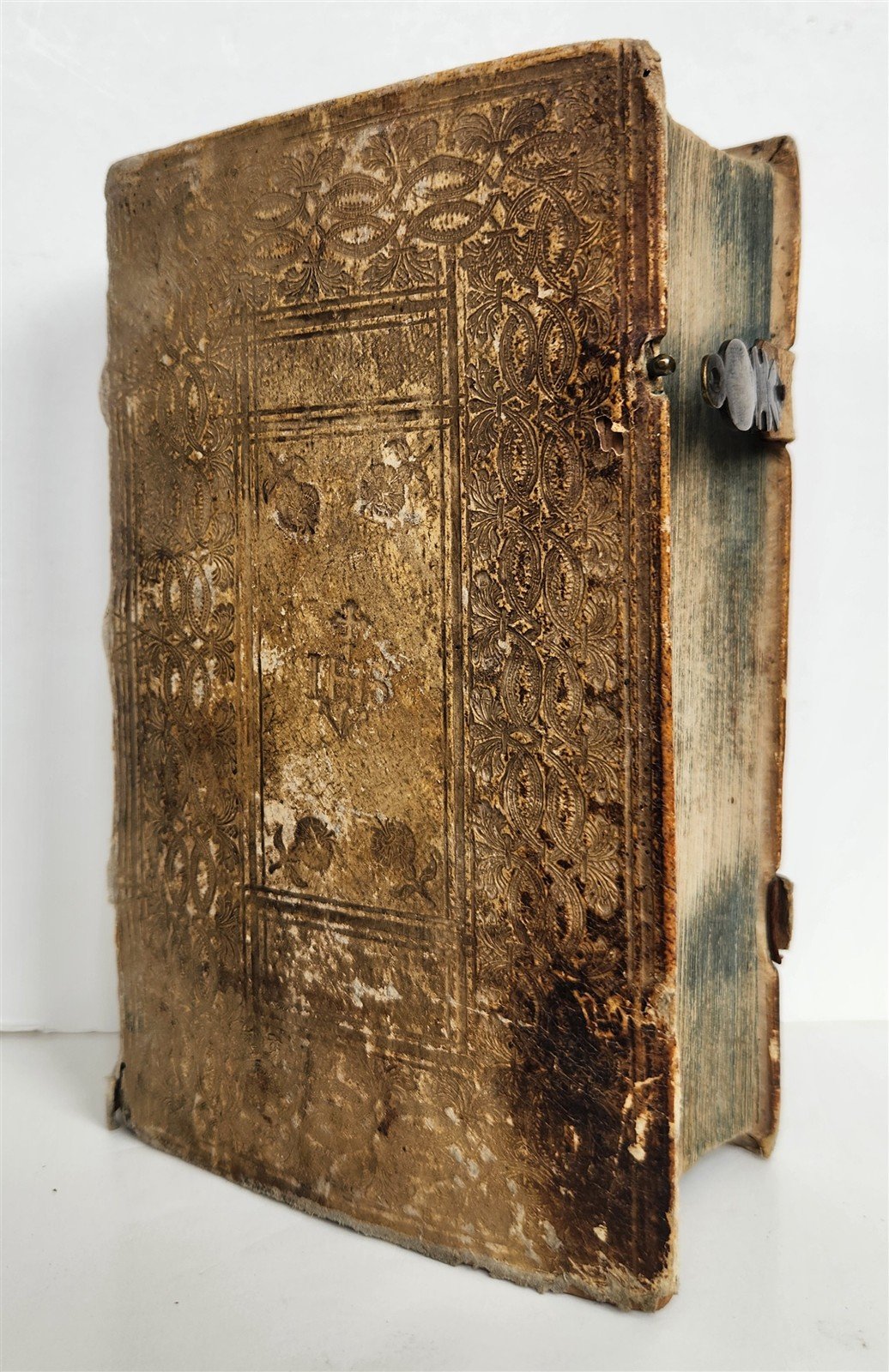 1653 LATIN GERMAN DICTIONARY antique PIGSKIN BINDING
