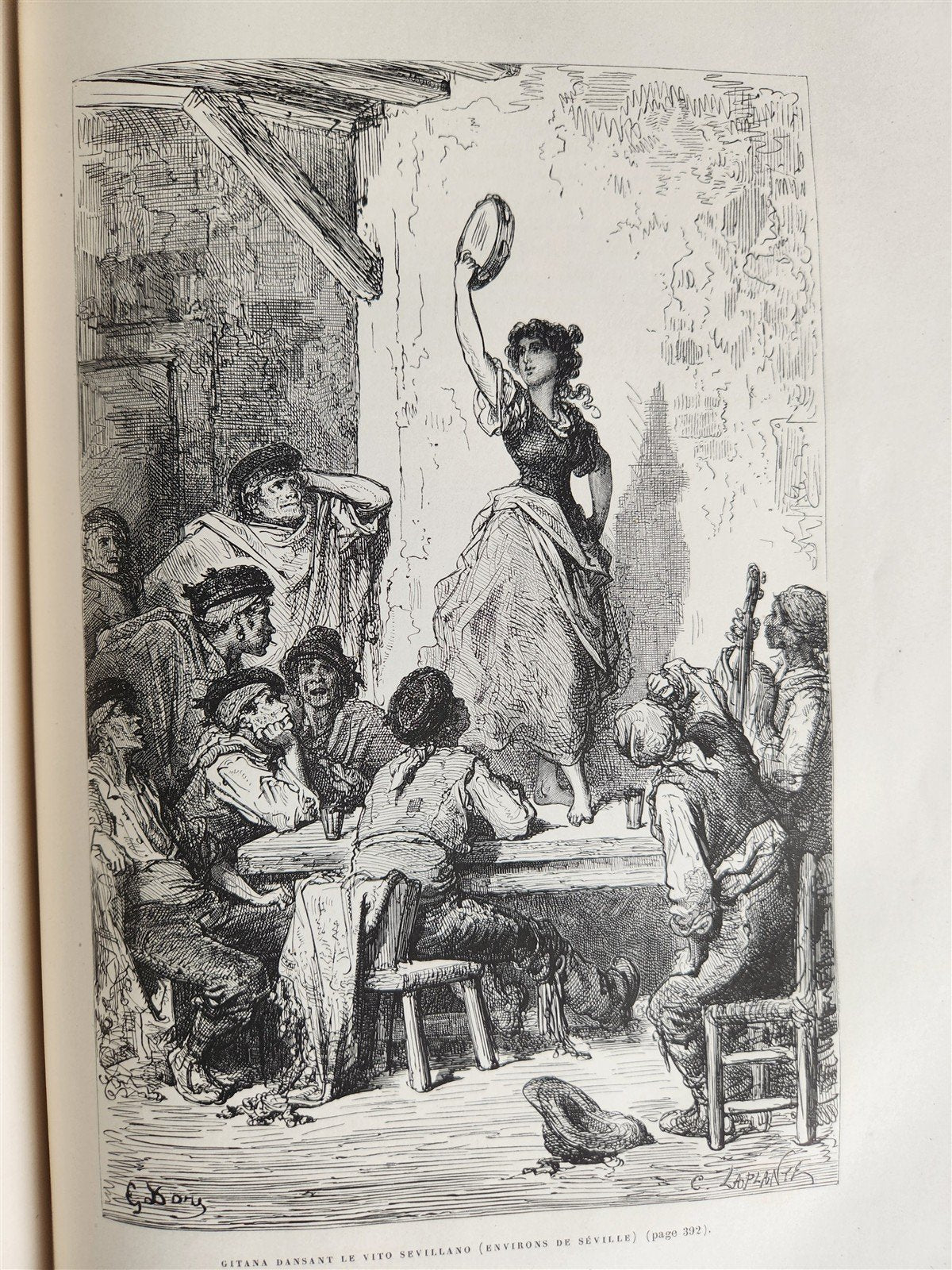 1874 L'ESPAGNE Illustrated by GUSTAVE DORE antique DESCRIPTION of SPAIN FOLIO